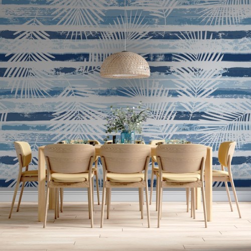 Blue Palm Strokes