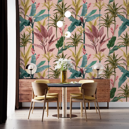 Banana Leaves And Flowers