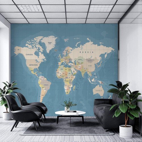 Blue World Map